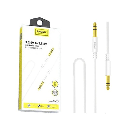 Foneng AUX Audio Cable BM23 3.5MM to 3.5MM 1m White Foneng AUX Audio Cable BM23 3.5MM to 3.5MM 1m White